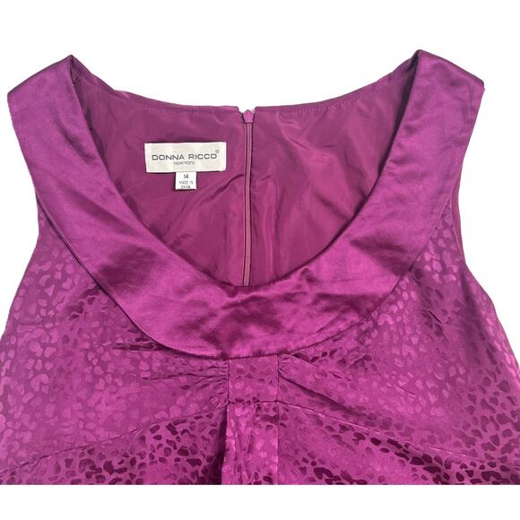 Donna Ricco New York Size 14 Magenta Pink Silk Sleeveless Shift Dress - Picture 2 of 9